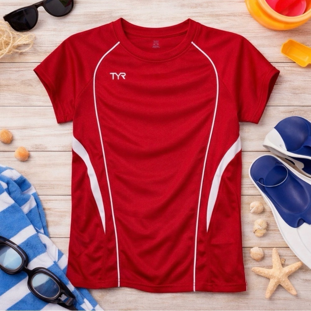 NWT TYR Women's Red Lightweight Tech Tee Pullover Alliance S/S Swimwear Size XS